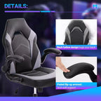 Sedia Girevole TUYOHW in Pelle Sintetica con Ruote e Schienale a Croce, Sedia da Ufficio con Schienale a S, Sedia da Gaming per Ufficio
