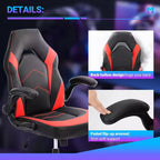 Sedia Girevole TUYOHW in Pelle Sintetica con Ruote e Schienale a Croce, Sedia da Ufficio con Schienale a S, Sedia da Gaming per Ufficio