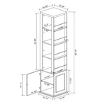 AndMakers Antique White Wood 15.74 in. Pantry Cabinet with 7 Shelves