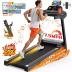 3HP Folding Treadmill for Home with Incline and 300 lb Capacity, APP Control, Compact Walking Running Machine