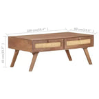vidaXL Coffee Table 39.4x23.6x15.7 Solid Mango Wood