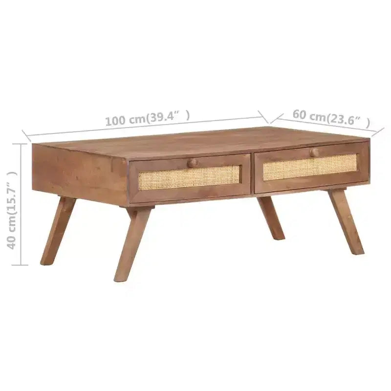 vidaXL Coffee Table 39.4x23.6x15.7 Solid Mango Wood