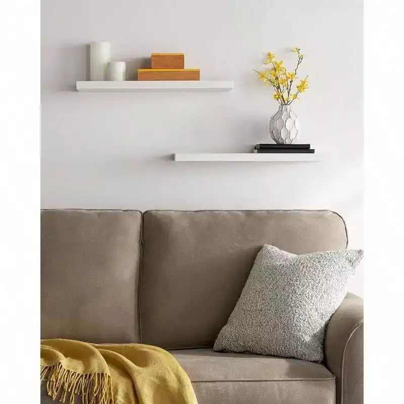 Mensole Galleggianti Bianche 22.5 Pollici, in Legno Rustico, da Parete per Bagno, Camera da Letto, Soggiorno, Cucina, Ufficio