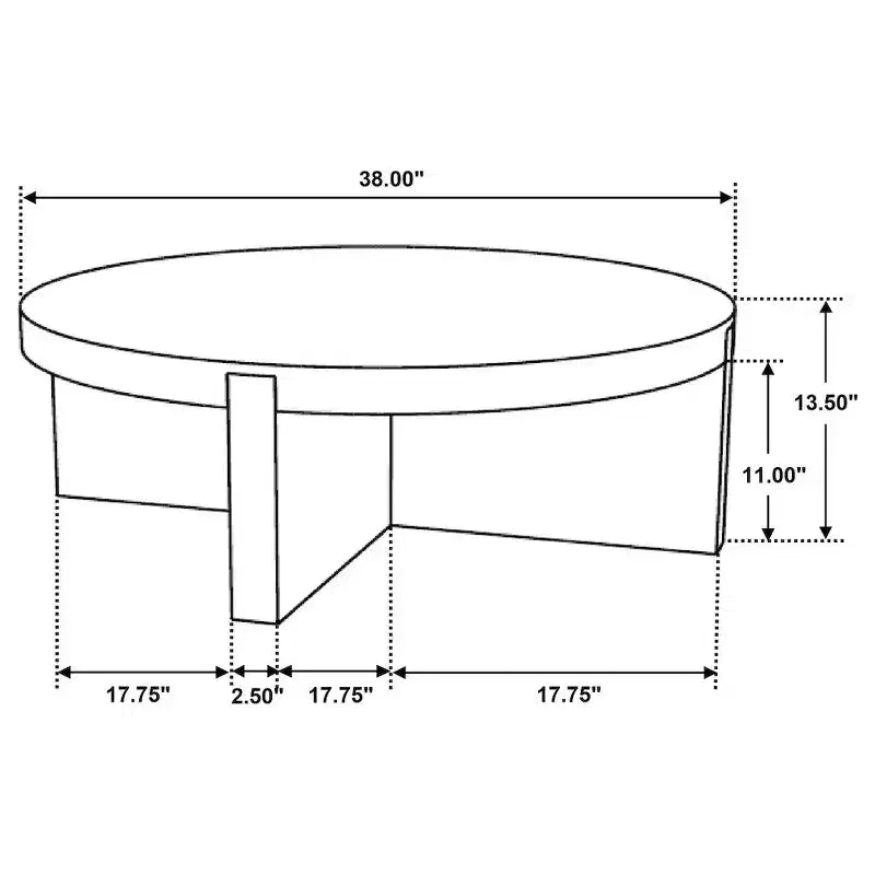 Coaster,Kinkaid Round Solid Mango Wood Coffee Table