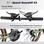 Mountain Bike 24 Inch Wheels, 21-Speed Mens Womens Trail Commuter City Mountain Bike