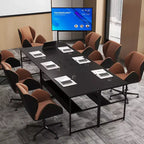 Costway 55 x 24 Computer Desk with Power Outlets & USB Ports, Storage Shelf, Metal Frame Black/Brown