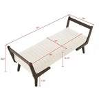TUYOHW 52 Modern Bench,Channel Tufted Upholstered Storage Bench with Walnut Wood Legs,Faux Leather Footrest Stool for Living Room,Bedroom,Entryway