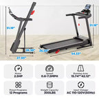 Tapis roulant pieghevole da 2,75HP con capacità di 136 kg, 3 livelli di inclinazione, 71 programmi, connessione APP intelligente, tapis roulant portatile da 12 km/h per jogging e camminata a casa