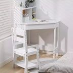 Set Scrivania e Sedia per Bambini All-in-One con Sedia Regolabile, Vetrina, Bacheca in Sughero e Organizzatori. Un Angolo Studio Compatto per la Scuola a Casa o la Camera da Letto.