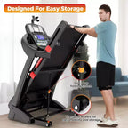 Tapis roulant con inclinazione automatica 20% 4.75HP, tapis roulant 300LB per la casa, macchina pieghevole per corsa e camminata da 12MPH con APP, 71 programmi per allenamenti a intensità variabile