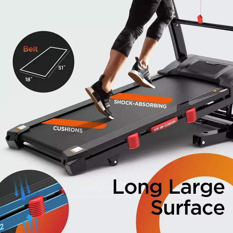 Tapis roulant con inclinazione automatica 20% 4.75HP, tapis roulant 300LB per la casa, macchina pieghevole per corsa e camminata da 12MPH con APP, 71 programmi per allenamenti a intensità variabile