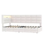 Okak Twin Size Modern Bed Frame Sofa Bed with USB & Hidden Storage,Upholstered Tufted Daybed for Bedroom,Kids Room,Study
