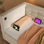 Okak Twin Size Modern Bed Frame Sofa Bed with USB & Hidden Storage,Upholstered Tufted Daybed for Bedroom,Kids Room,Study