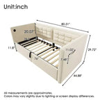 Okak Twin Size Modern Bed Frame Sofa Bed with USB & Hidden Storage,Upholstered Tufted Daybed for Bedroom,Kids Room,Study