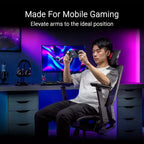 ASUS ROG Destrier Core Ergo Gaming Chair, Futuristic Cyborg Aesthetic, Versatile Seat Adjustments, Mobile Gaming Arm Support Mode, Acoustic Panel