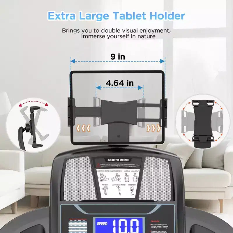 Tapis roulant con capacità di 136 kg in liquidazione, tapis roulant elettrico pieghevole da 4,5 HP in offerta con inclinazione per corsa e camminata in casa