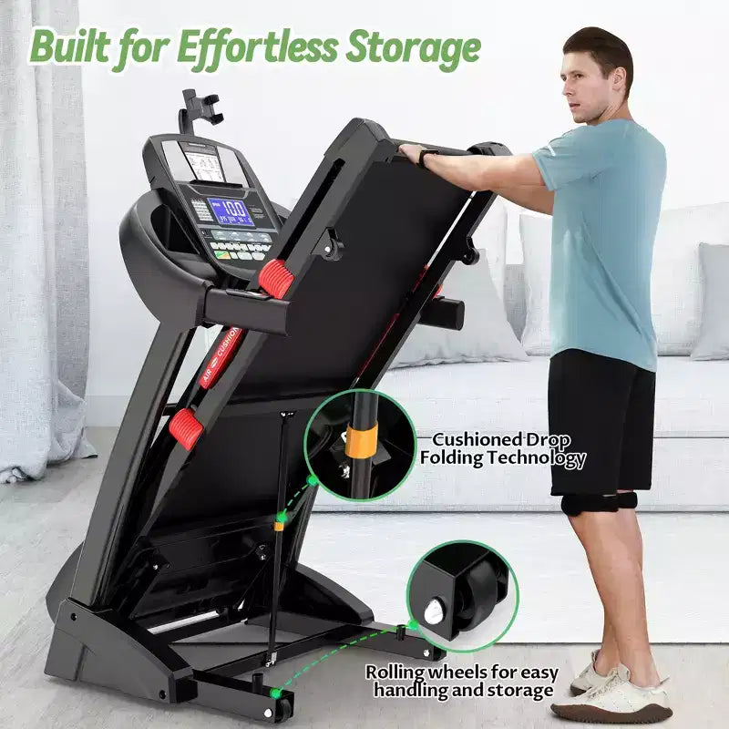 Tapis roulant con capacità di 136 kg in liquidazione, tapis roulant elettrico pieghevole da 4,5 HP in offerta con inclinazione per corsa e camminata in casa