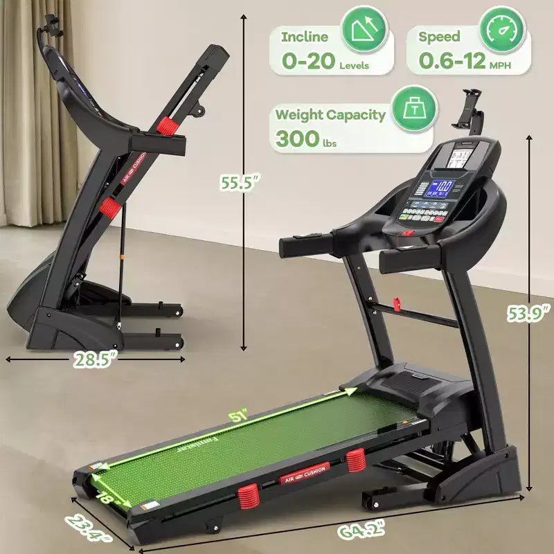 Tapis roulant con capacità di 136 kg in liquidazione, tapis roulant elettrico pieghevole da 4,5 HP in offerta con inclinazione per corsa e camminata in casa