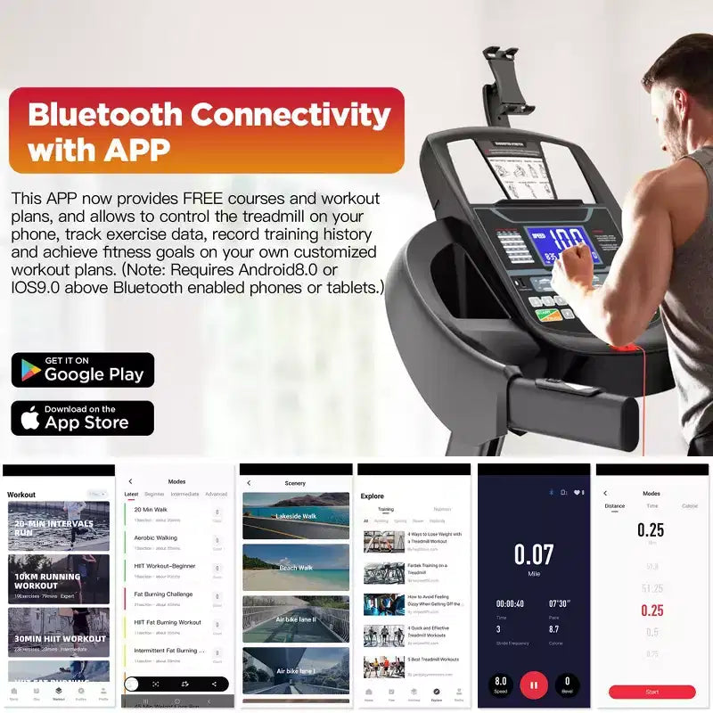 Electric Treadmill on Sale,Dual Motor Running Machine for Home with 0-20% Auto Incline,4.9HP Folding Treadmills for Walking,Incline Treadmill