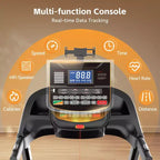 Tapis Roulant per Casa con Capacità di 400 libbre e Inclinazione del 20%, Tapis Roulant Pieghevole da 5.0 HP per Esercizio, 0.6-12 MPH, Controllo tramite APP, Assorbimento degli Urti, Supporto per le Ginocchia