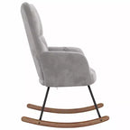 vidaXL Rocking Chair Accent Side Chair Padded Seat for Living Room Velvet - Light Gray Without Footrest