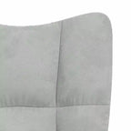 vidaXL Rocking Chair Accent Side Chair Padded Seat for Living Room Velvet - Light Gray Without Footrest