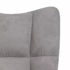 vidaXL Rocking Chair Accent Side Chair Padded Seat for Living Room Velvet - Light Gray Without Footrest