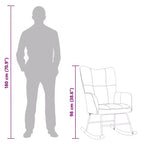 vidaXL Rocking Chair Accent Side Chair Padded Seat for Living Room Velvet - Light Gray Without Footrest