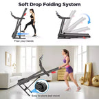 Treadmills Clearance, Treadmill on Sale with 12-Level Adjustable Incline, 7.5MPH Max Speed, Foldable Treadmill, Running & Walking Machine