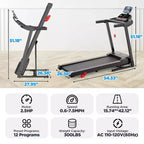 Treadmills Clearance, Treadmill on Sale with 12-Level Adjustable Incline, 7.5MPH Max Speed, Foldable Treadmill, Running & Walking Machine