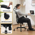 Ergonomic Office Chair, High Back Computer Desk Chair with Adjustable Height & Flip-up Armrests, Mesh Comfortable Gaming Chair for Home Office