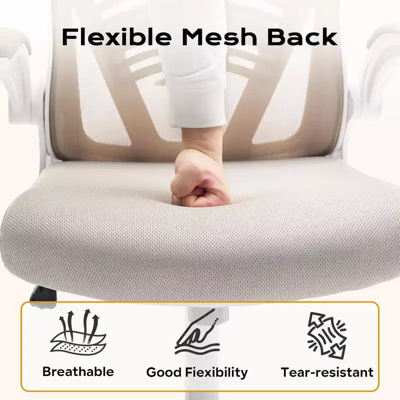 Ergonomic Office Chair, High Back Computer Desk Chair with Adjustable Height & Flip-up Armrests, Mesh Comfortable Gaming Chair for Home Office