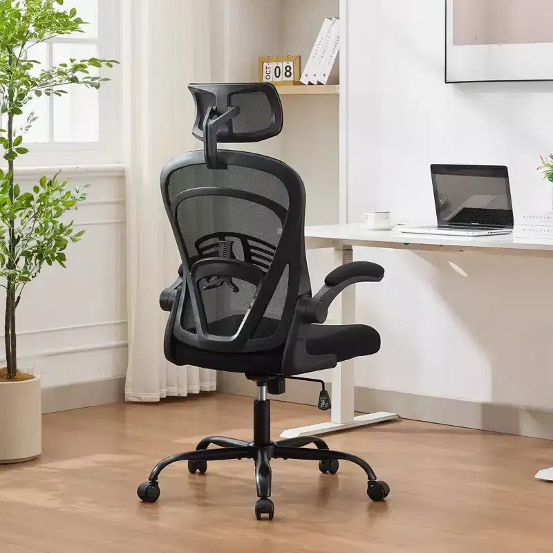 Ergonomic Office Chair, High Back Computer Desk Chair with Adjustable Height & Flip-up Armrests, Mesh Comfortable Gaming Chair for Home Office