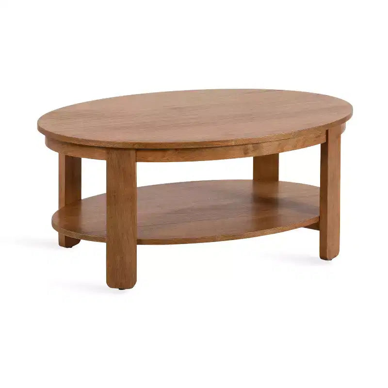 Kate and Laurel Foxford Oval Wood Coffee Table, 38x24x18, Natural