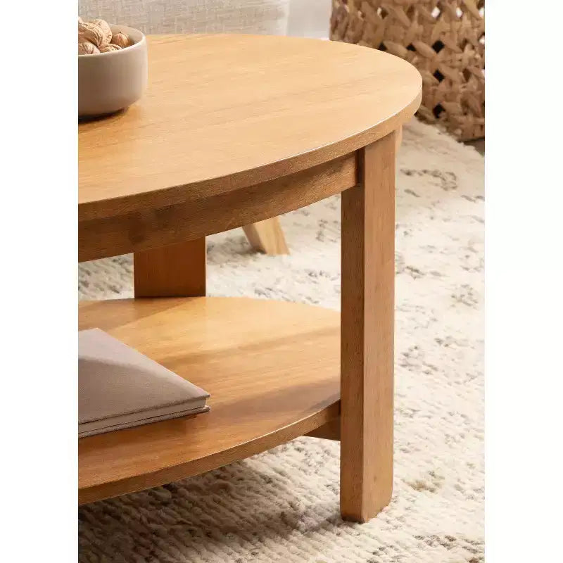 Kate and Laurel Foxford Oval Wood Coffee Table, 38x24x18, Natural