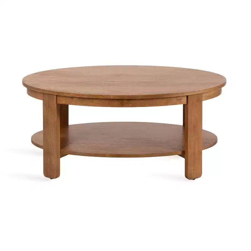 Kate and Laurel Foxford Oval Wood Coffee Table, 38x24x18, Natural