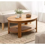 Kate and Laurel Foxford Oval Wood Coffee Table, 38x24x18, Natural