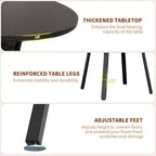 Tavolo da Pranzo Rotondo per 4-6 persone, Tavolo da Cucina da 120 cm con Contenitore, Tavolo da Pranzo Rotondo in Legno con Gambe in Metallo, Tavoli da Pranzo Moderni