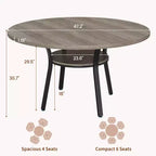 Tavolo da Pranzo Rotondo per 4-6 persone, Tavolo da Cucina da 120 cm con Contenitore, Tavolo da Pranzo Rotondo in Legno con Gambe in Metallo, Tavoli da Pranzo Moderni