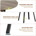 Tavolo da Pranzo Rotondo per 4-6 persone, Tavolo da Cucina da 120 cm con Contenitore, Tavolo da Pranzo Rotondo in Legno con Gambe in Metallo, Tavoli da Pranzo Moderni