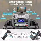 Tapis roulant pieghevole da 4.8HP con inclinazione automatica del 20%, capacità di 136 kg, velocità di 19 km/h, tapis roulant per palestra domestica con motore potente e design salvaspazio
