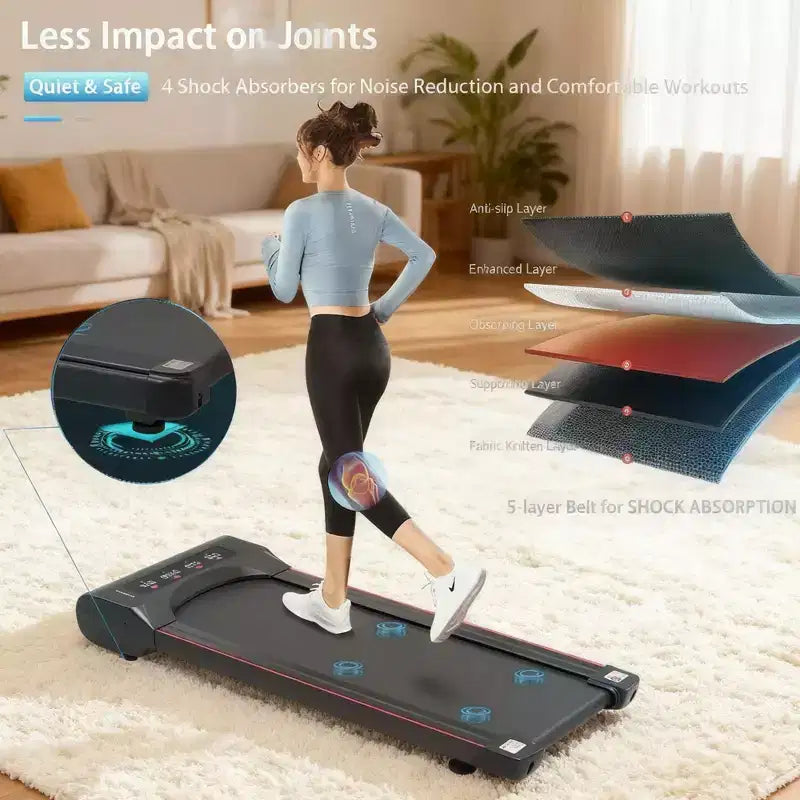 Under Desk Treadmill Machine with 300 lb Capacity, Portable Walking Pad for Home & Office, Quiet Motor, Slim Design for Daily Walking Exercise
