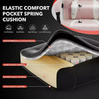Acekool Sedia da gaming ergonomica per adulti, in pelle PU, massaggio lombare, poggiapiedi, regolabile, per ufficio o gaming