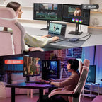 Acekool Sedia da gaming ergonomica per adulti, in pelle PU, massaggio lombare, poggiapiedi, regolabile, per ufficio o gaming