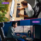Acekool Sedia da gaming ergonomica per adulti, in pelle PU, massaggio lombare, poggiapiedi, regolabile, per ufficio o gaming