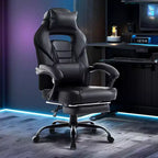 Acekool Ergonomic Gaming Chair for Adults, PU Leather, Massage Lumbar, Footrest, Adjustable, for Office or Gaming