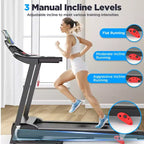 2.75HP Folding Treadmill w/ 300lb Capacity & Incline, 71Programs, Smart APP, HiFi Stereo Speakers, 7.5MPH Portable Treadmill for Home Jogging Walking