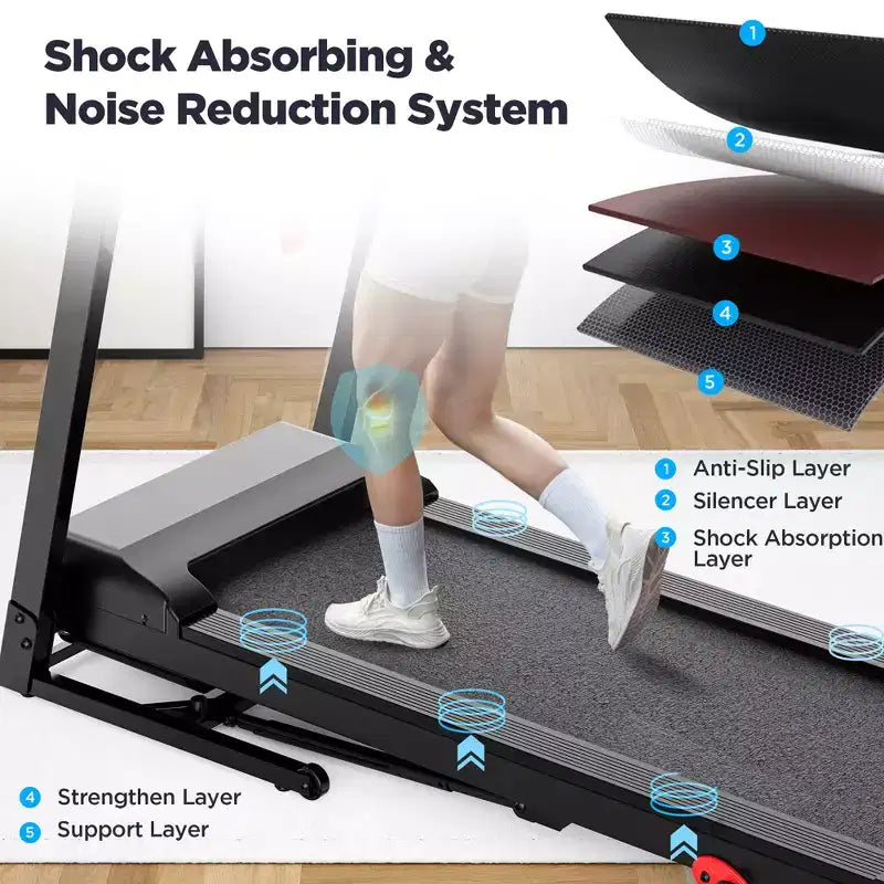 2.75HP Folding Treadmill w/ 300lb Capacity & Incline, 71Programs, Smart APP, HiFi Stereo Speakers, 7.5MPH Portable Treadmill for Home Jogging Walking