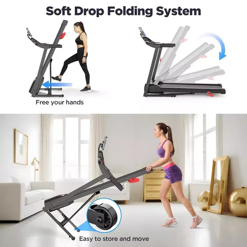 2.75HP Folding Treadmill w/ 300lb Capacity & Incline, 71Programs, Smart APP, HiFi Stereo Speakers, 7.5MPH Portable Treadmill for Home Jogging Walking