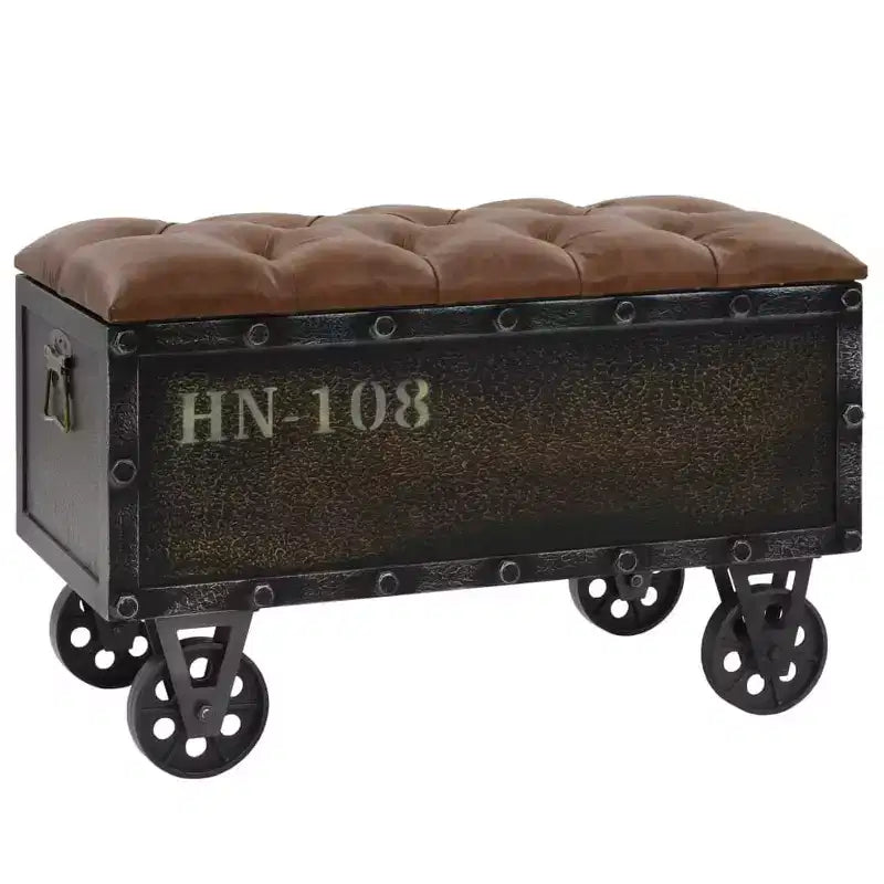 vidaXL Storage Bench with Castors 31.7 Solid Wood Fir